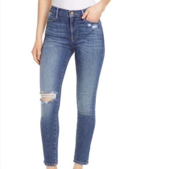 FRAME's Le Skinny De Laurel Distressed Jea… - Picture 1 of 8